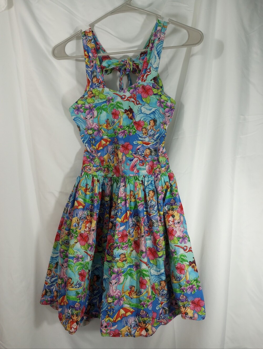 Lilo & Stitch Girls Dress All Over Print Hawaiian Medium 10/12
